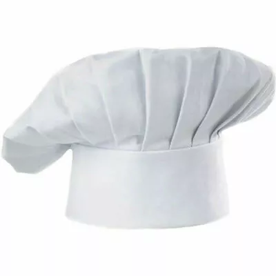 Chefs Hat Baker Professional Elastic Adjustable Adult Women Men Cook Cap White • £3.99