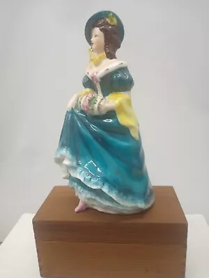 Vtg Coal Port Bone China Rare JUDITH ANN Lady England Deep Teal Fancy Figurine • $23.16