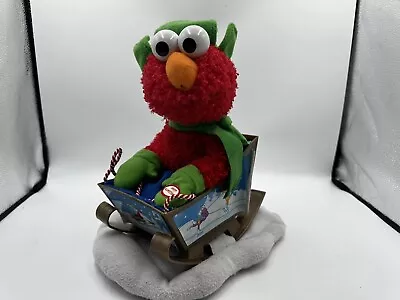 Kurt Adler Sesame Street Christmas Elmo On Snow With Sled Animated Rocks Sings • $24.27