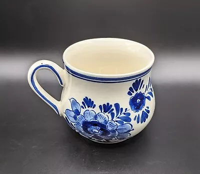 Vintage Hand Painted Delft Blue Mug Floral /Windmill DALC • $15