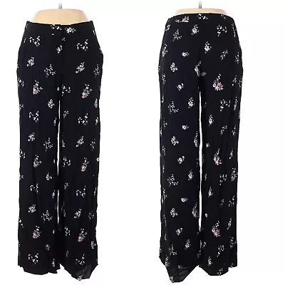 Vince Camuto Floral Black Wide Leg Pants 4. Nwt Orig $99 • $45