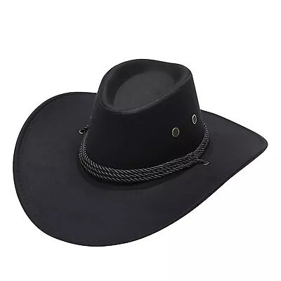 Summer Cowboy Sun Hat Casual Solid Western Fashion Hat Wide Brim Travel Sun Hat • $9.65