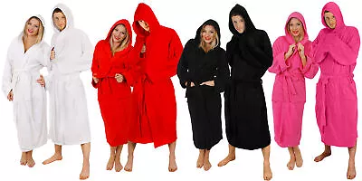 £24.99 • Buy Hooded Bathrobe 100% Cotton Heavy Towelling Unisex Hospital Gown Gift S - Xxxxl