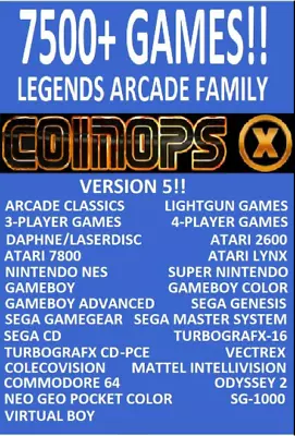 CoinopsX 7500+ Games AtGames Legends Ultimate 256GB USB 3 - NOT ALP MICRO OR 4K • $65
