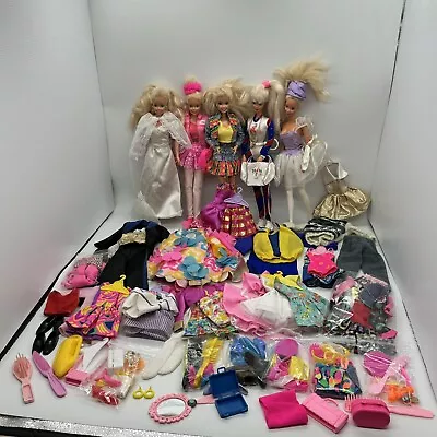 Vintage 90s Barbie Mattel Dolls Bulk Toys Lot | With Clothes & Accessories • $200