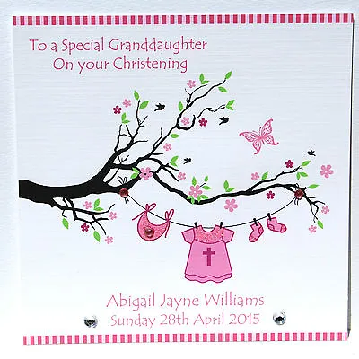 Personalised Handmade Christening Naming Baptism Card  / Girl - C18 • £4.25