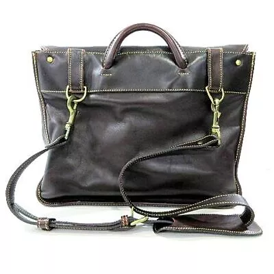 Mulholland Brothers 2Way Messenger Shoulder Bag Leather Cowhide Brown U90 A1011 • $200.05