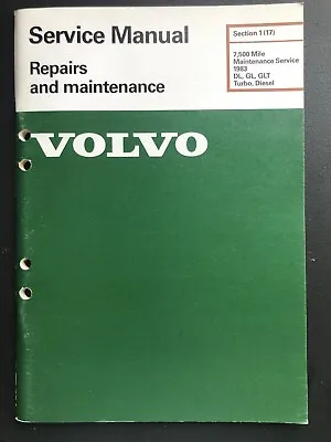 1983 Volvo 240 Early Maintenance Service Manual • $29.95