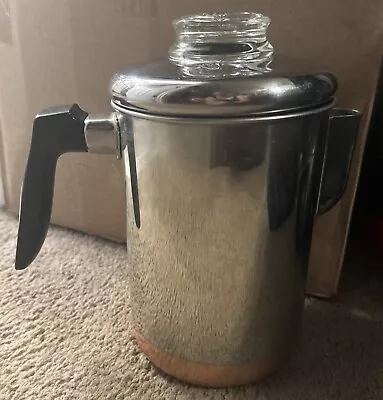 Vtg Ekco FLINT Coffee Percolator Pot Maker 8 Cups Stove Top Stainless Steel EUC • $39.99