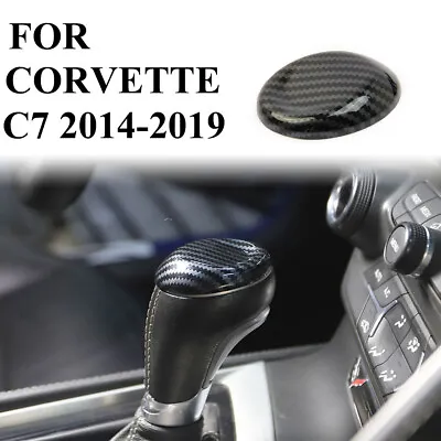 Carbon Fiber Gear Shift Knob Head Cover Trim For Chevrolet Corvette C7 2014-2019 • $12.99