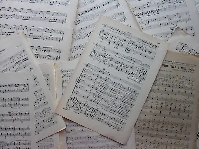 200 VINTAGE MUSIC SHEETS Age-Toned Decoupage Craft Art Scrap Book Xmas Cards • £10