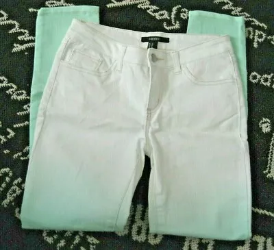 NEW 25 0 Mint Green Wht Ombre SKINNY JEAN Crop Capri STRETCH DENIM 27X26 A • $18.87