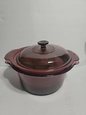 Corning Ware Visions Cranberry 3.5l Dutch Oven/ Stock Pot Non Stick W/ Lid • $52