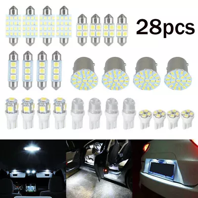 28Pcs LED Car Interior Inside Light Kit For Dome Trunk License Plate Lamp Bulbs • $6.32