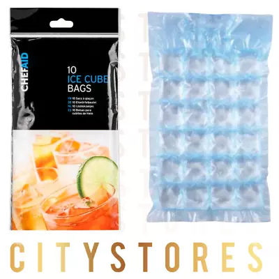 280 Ice Cube Bags Cube Freezer Bags Maker Disposable Clear Fridge Party Plastic • £3.89