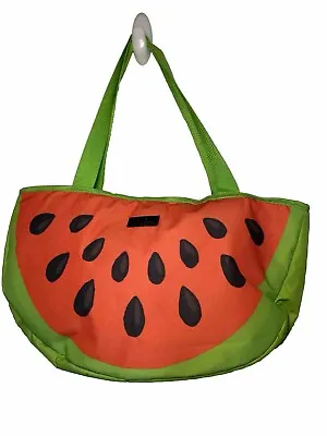 Watermelon Slice Nylon Cooler Insulated Travel Tote Bag Purse 16x8 • $22.50