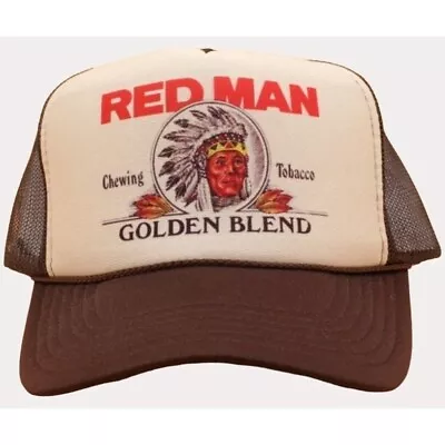 Red Man Trucker Hat Vintage Mesh Redman Golden Leaf Tobacco Hat • $18.99