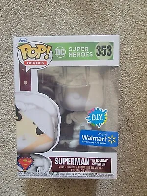 Funko Pop DC Heroes Superman In Holiday Sweater 353 DIY Walmart Exclusive Figure • $16.99