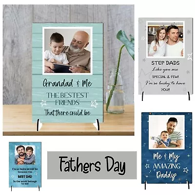 Grandad Dad Wooden Plaque: Personalised Photo Gift For Father's Day & Birthday • £22.99