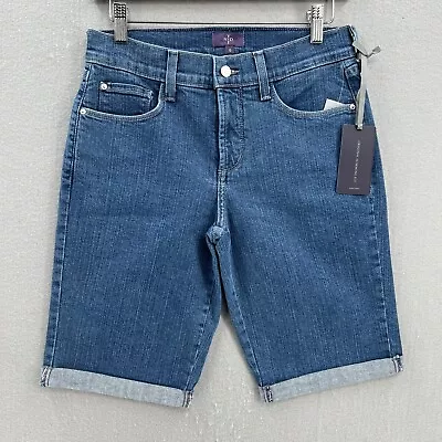 NYDJ Womens Blue Jean Shorts Size  0 NWT Cuff  Mid Rise Stretch Lift Technology • $44.97
