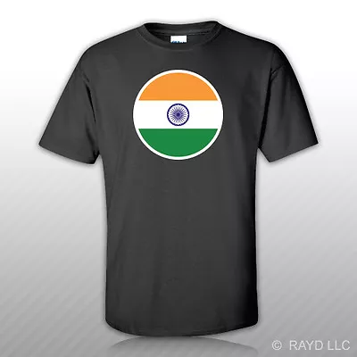 Round Indian Flag T-Shirt Tee Shirt Free Sticker India IND IN • $15.99