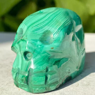 128G Natural Malachite Quartz Skull Hand Carved Crystal Skull Reiki Healing • $0.99