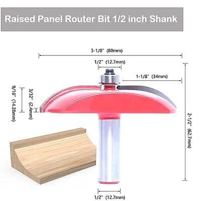 Sinoprotool 1/2-Inch Shank Router Bit Set 3PCS Raised Panel Ogee Cabinet Door M • £22.94