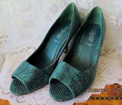 Ladies Jade Snakeskin Stiletto Court Shoes - Uk Size 8 • £6.99