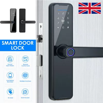 Digital Smart Door Lock Fingerprint APP Card Password Key Electronic Home Lock • £52.89