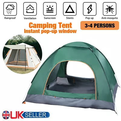 2-4 Man Full Automatic Instant Pop-Up.Camping Tent Family.Outdoor/Hiking(Shelter • £34.99