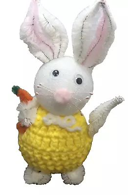 Vintage EASTER Kitsch BUNNY Chenille Stem Foam Crochet Pipe Cleaner 7.5  Googly • $7.46