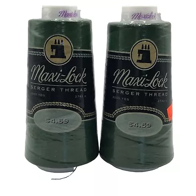 Maxi-Lock Serger Thread 527 Churchill Green 3000 Yards Each Lot Of 2 New • $5.95