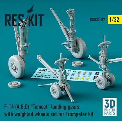 Reskit RSU32-0087 1:32 F-14 (ABD)  Tomcat  Landing Gears With Weighted Wheels • $38.25