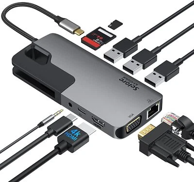 £46.99 • Buy Docking Station, USB C Laptop Docking Station 10 In 1 For HP, MacBook Air/Pro 