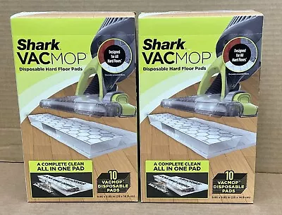 Shark VMP10 Vacmop Disposable Hard Floor Vacuum Mop Pads - White LOT OF 2 NEW • $18.39