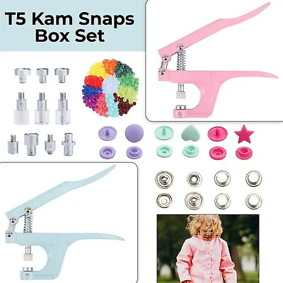 Kam Snaps T5 Plastic Buttons Fastener Press Studs Poppers Pliers Box Kit • £17.05