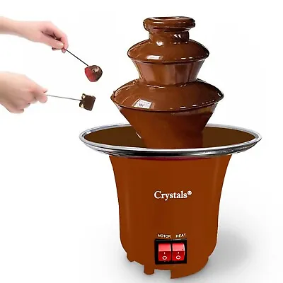 £16.85 • Buy 3 Tier S/S Steel Electric Chocolate Warmer Dip Fountain Party Fondue Melting Pot