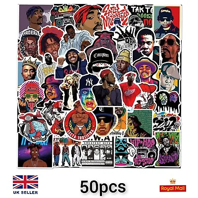50x Hip Hop Rap Stickers Music Laptop Stussy Supreme Stickerbomb Skateboard  UK • £5.49