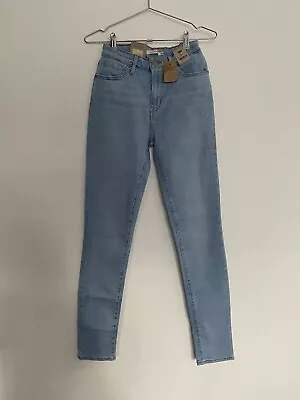 Levis 721 High Rise Super Skinny Light Blue Denim Jeans Vintage Size 28W/32L • £45