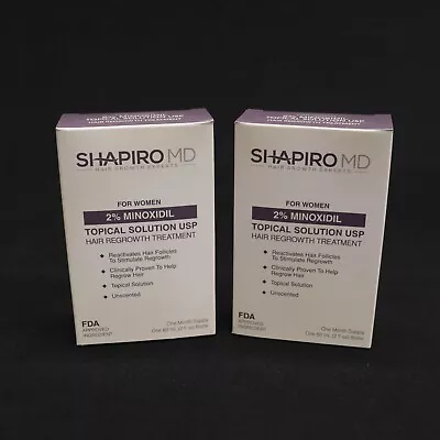 Shapiro MD WOMENS Hair Regrowth Treatment -2 PK- 2% Minoxidil Topical Serum 5/24 • $14.99