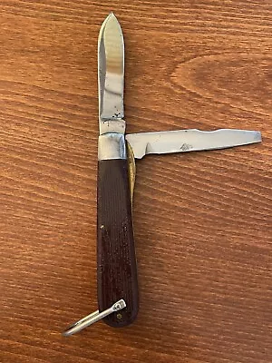 Vintage Klein Tools Pocket Knife Chicago 2 Blades Wood Handle • $8.95