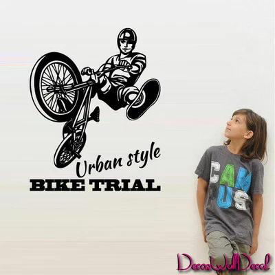 $27.99 • Buy Wall Decal BMX Rider Sticker Bike Trial Bicycle X Games Cycle Jump Teen M1641