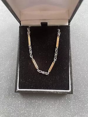 9ct White&yellow/rose Gold 16” Albert Chain Heavy 13g Vintage Trombone Necklace • £300