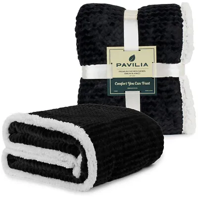 Sherpa Flannel Fleece Reversible Blanket Extra Soft Microfiber Throw For Couch • $26.99