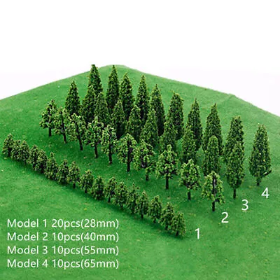 50PCS Miniature Trees Model Train Railroad Wargame Scenery Landscape Scale • $5.62