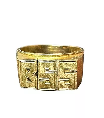 Estate Men’s 14k Solid Yellow Gold Custom Initials “BSS” Ring 6.17g Size 7 • $495