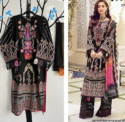 £40 • Buy Embroide Suit Asim Jofa Inspired 3 Pcs  Suit Gift For Christmas Chiffon Dupatta 