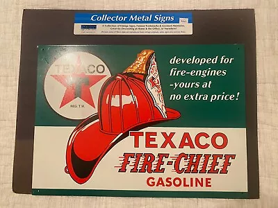 TEXACO Fire Chief Gasoline MOTOR OIL Gas Vintage Reproduction Sign Made In USA • $49.99