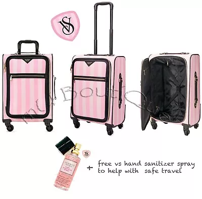 Victorias Secret Signature Pink Stripe Getaway Carry On Luggage Suitcase Travel • $249.99