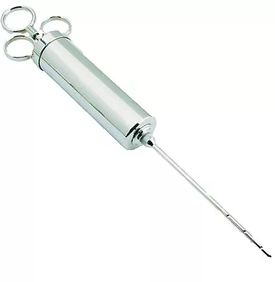 Kitchen FX Stainless Steel Marinade Injector 2 Oz Ounce Silicone Seal 2 Needles • $16.95